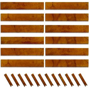 Cor-Ten Steel Landscape Edging with Rust Patina Finish, Pre-Rusted Cor-Ten Steel Landscape Edging, 42 inch Strips, 6 inch Depth (12 Pack)