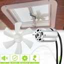 14" RV Roof Vent Fit for Camper Trailer Universal Lid Roof Vent with 12V RV Vent Fan 6" Blades lid Inner for Garnish Ring White