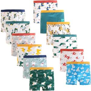 Boys Cotton Boxer Briefs Dinosaur Polar Bear Toddler Kids Underwear 12 Pack (9-10 Years, Blue)