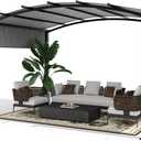 12x9 Ft Outdoor Arched Pergola Metal Gazebo with Retractable Sun Shade for Patio Garden Backyard Deck Lawns(Gray)