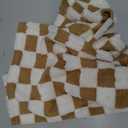 HOMRITAR Super Soft Baby Blankets for Boys Girls Warm Cozy Reversible Checkerboard Toddlers Blanket, Fluffy Fuzzy Plush Lightweight Bed Blanket with Chessboard Grid Design 350GSM Khaki 30 x 40 Inch