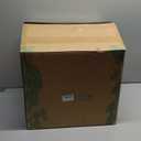 12 Inch Plant Pot with Acacia Wood Stand, Ceramic Large Planters for Indoor Plants, Indoor Pots for Plants Office Living Room, Cylinder Planter with Drainage Hole and Plug, Neutral Gray