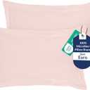 Royale Linens Pillow Shams 2 Pack Euro Size 26x26 Inch - Brushed 1800 Microfiber - Bed Pillow Shams Wrinkle & Fade Resistant Super Soft and Cozy - Back Overlap Closure - Oxford Pillowcase (Euro, Pink)