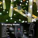 Joomer Solar String Lights Outdoor, 65FT 100LED Globe String Lights 8 Lighting Modes, Waterproof Solar Powered Patio Light for Garden Yard Porch Wedding Party Outdoor Decor (White)