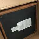 SONGMICS Square Storage Ottoman with Hinged Lid, 16.9 x 16.9 x 18.1 Inches