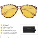 2 x Night Vision Glasses for Women Men, Polarized Trendy Yellow Lens Glasses for Night Driving, UV400 Protection