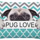 EKOBLA Throw Pillow Cover Pug Love Quote Animal Funny Dog Cute Puppy Cool Pet Chevron Geometric Trellis Decor Lumbar Pillow Case Cushion for Sofa Couch Bed Standard Queen Size 20x30 Inch (Multi-a19)