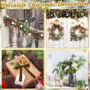 78 Pcs Neutral Christmas Tree Decoration Set with 25pcs Brown Velvet Bows 25pcs White Foam Rose 26pcs Gold Berries Picks Pearl Garland Vintage Christmas Ornaments for Holiday Xmas Decor