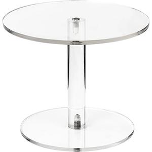 Acrylic Cake Stand, Round Cake Stands for Dessert Table, Clear Cupcake Stand for Birthday Party, Pastry Candy Pizza Display Riser for Wedding Event (Small)
