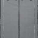  Portable Closet Organizer Storage, Wardrobe Closet with Non-Woven Fabric 14 Shelves, Easy to Assemble, Gray，Designed for Small Apartments