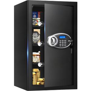 5.2 Cuft Large Safes for Home Use Fire and Water Proof, Heavy Duty Fireproof Safe with Programmable Keypad and Spare Keys, Anti-Theft Personal Security Home Safe Box for Money Document