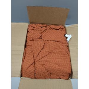 Smiry Waterproof Couch Cushion Covers, Stretch Jacquard Thick Sofa Cushion Covers, Washable Seat Slipcover Elastic Furniture Protector for Pets, Kid, Large, Rust, Seat Cushion Large, 28"D x 62"W x 6"H