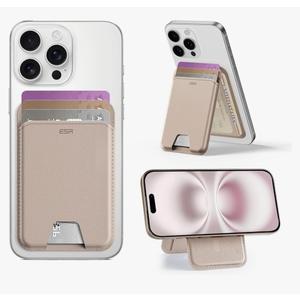 ESR Upgraded Aura for MagSafe Wallet, 5 Card-Holder with Adjustable Stand, RFID Blocking, Magnetic Wallet for iPhone, Slim for iPhone 17/16/15/14/13/12 Series, Not for Mini, Desert Titanium