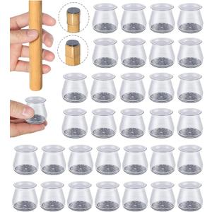 32 Pcs Chair Leg Floor Protectors  OASMU Silicone Felt Pads, ScratchProof & NoiseFree, Easy Smooth Moving, Small Size (Fits Round Chair Legs: 15/16" to 15/16" Diameter)​