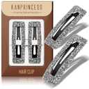 Rhinestone and Crystal Hair Clips 2-Pack, Sparkly Barrettes & Elegant Bling Accessories for Women & Girls(Set9)