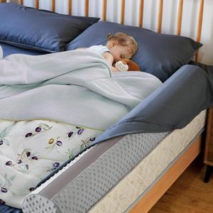Bed Bumpers for Toddlers Foam Bed Rail for Toddlers 1 Pack Bed Rails Bumper for Queen, King, Twin, Full-Size Bed with Non-Slip Machine Washable Cover (Grey)
