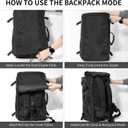 YOUMIAN Large Capacity For Travel Hiking Sports Carry On Backpack Durable Convertible Duffle Bag Laptop airplane (black, 60L-Large)