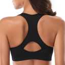 MIRITY Women Racerback Sports Bras - High Impact Workout Gym Activewear Bra (Black, M)
