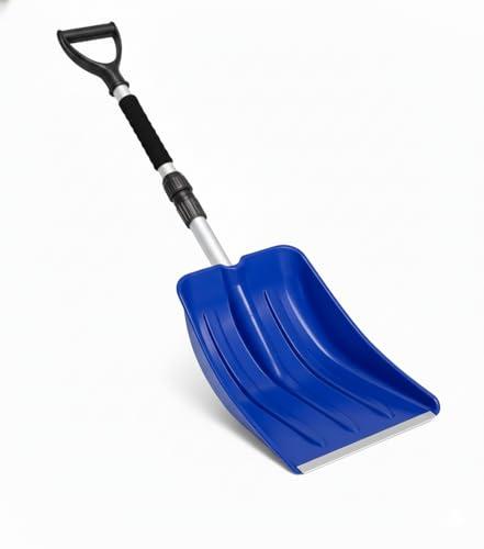 Snow Shovel for Kids Toddler - Lightweight Plastic Blade with Heavy Duty Metal Handle and Comfort D-Grip,32 Inch Detachable Snow Shovel for Car, Driveway, Garden, Camping, Beach, Emergency Use, Blue