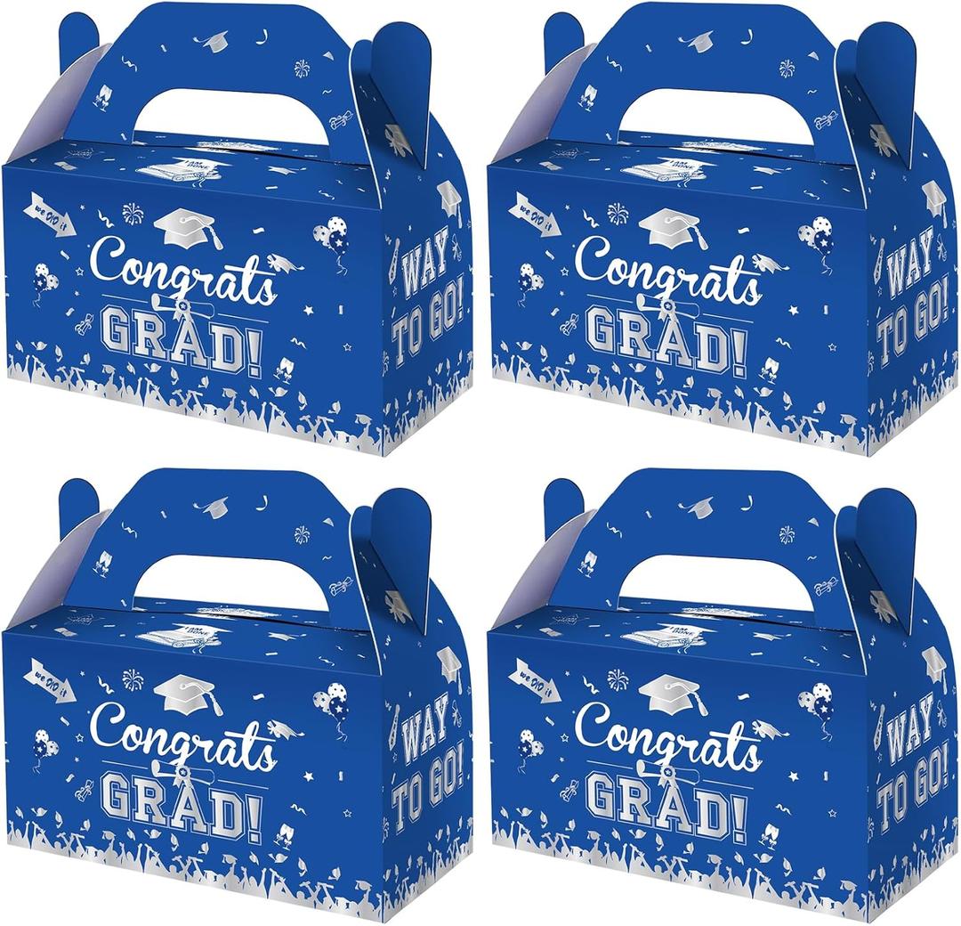 Yavxzvbw 24Pcs Blue Graduation Gift Box Graduation Party Favors Graduation Candy Box 2024 Blue Graduation Decorations for Graduation Party Decorations Graduation Party Supplies 2024