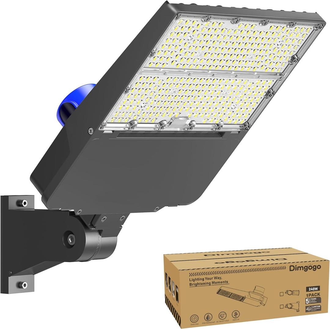 LED Parking Lot Light 240W, UL Listed 36000LM 5500K Light with Dusk to Dawn Photocell, Adjustable Arm Mount, IP66 Waterproof, Commercial LED Area Security for Parking Lot, Roadway