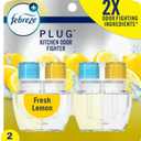 Febreze Plug In Air Freshener, Odor-Fighting Scented Oil Refill, Kitchen Odor Fighter, 2 Refills