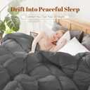 Cosybay Feather Down Fiber Comforter Oversized Queen Size - All Season Grey Duvet Insert - Luxury Medium Warmth 100% Cotton Hotel Bedding Comforter, Fluffy and Cozy -Oversized Queen 98 x 98 Inch