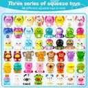 48-Pack Slow Squishy Toys Soft Stress Relief Fidgets Toys for Kids 4-12, with 48 Encouragement & Gratitude Cards, Birthday Party Favors Goodie Bags Stuffers Classroom Prizes (Animal, 48)