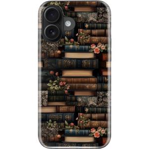 ZADORN for iPhone 16 Plus Case Cute - Wireless Charging Compatible - Dual-Layer Soft Silicone + Hard Shell - Trendy Floral Design - Glossy Phone Cover for Women - Blooms Shelves