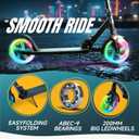 Kick Scooter for Kids Ages 8+ Teens & Adults, with Front handbrake and Rear Brake, and Adjustable Handlebars, Big Sturdy PU Flash Wheels Great Gift & Toy, Black