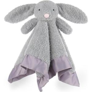 Apricot Lamb Stuffed Animals Gray Bunny Rabbit Security Blanket Infant Snuggler Plush Baby Lovey(Gray Bunny, 13 Inches)