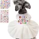 DIY Dog Cat Birthday Dress for Small Medium Dogs,Stickers Custom Pet Name,Versatile Cotton Pet Dresses Tutu Skirt Outfit for Every Occasion,Dog Birthday Outfit Girl,X-Large (X-Large(Bust:20.4"))