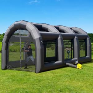 Inflatable Batting Cage for Baseball Practice with Blower, Enclosed Inflatable Baseball Cage for Batting & Pitching Training and Multi-Sport Use