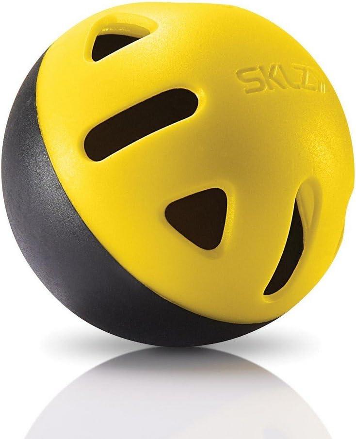 SKLZ Impact Limited-Flight Practice Baseball, Softball, and Mini Balls (Baseballs, 12 Pack), Yellow, Black