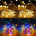 4-Pack 50 LED Fairy Lights Battery Operated with Timer, 16FT Waterproof Starry String Lights Outdoor Indoor Mini Cuttable Lights for Bedroom Wedding Birthday Christmas Parties (Warm White&Multi Color)