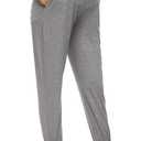 Maternity Pants Lounge Workout Joggers Track Cuff Over The Belly Sweatpants Stretchy Pregnancy Pajama Pants (Gray, XL)