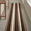 Infinity Stripe Rug 24"x72" brown/beige/black/white