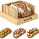 10.5" Bamboo Bread Slicer for Homemade Bread - Sourdough Slicing Guide with Crumb Catcher & Stable Mortise-Tenon Structure