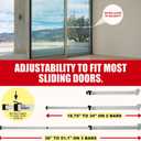 SECURITYMAN Sliding Door Security Bar-Child Proof Sliding Door Lock Bar with Anti Lift Lock - Fits Most Doors & Windows - Adjustable Patio Door Security Bar (18.75"- 51.1") - White