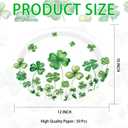 50Pcs Green Shamrock Oval Paper Plates 10"x12" Large Disposable Heavy Duty Green Lucky Clover Platters Lucky Shamrock Clover Dessert Plates for Spring Garden Irish Holiday Birthday Party Supplies