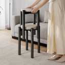 18 Inch Industrial Metal Stackable Stool Set of 2 with Soft Cushion, Short Backless Stackable Kitchen Stools Chair, Small Dining Table Chairs for Dining Room, Living Room, Bedroom, Black, 14.2" x 14.2" x 17.7"