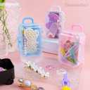 Framendino, 4 Pack Mini Plastic Travel Hard Suitcase Box Reception Candy Case for Wedding Decoration Large