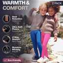 Thermajane Thermal Underwear for Kids Girls Thermal Bottoms for Winter Cold Weather Fleece Lined Thermal Leggings for Girls Kids 2 Pack (Black, Grey, X-Large) (XL)