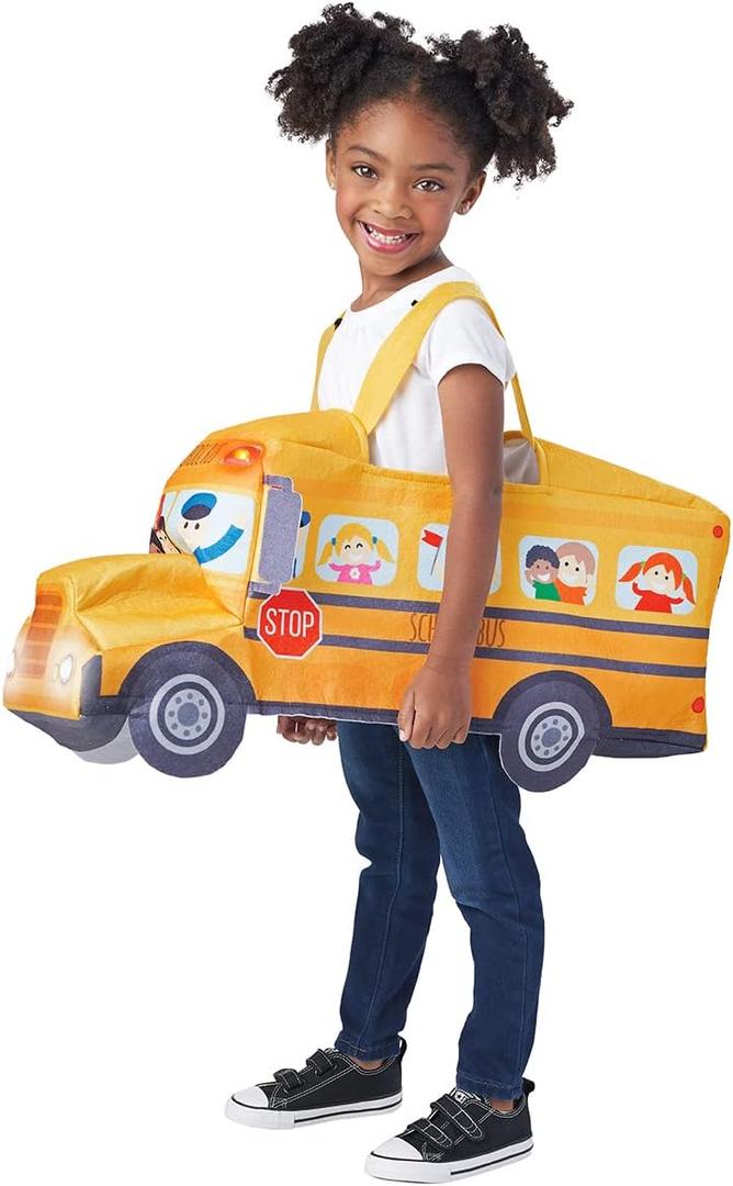 Seasons Halloween Costume Light And Sound School Bus Costume For 3-5 years Child