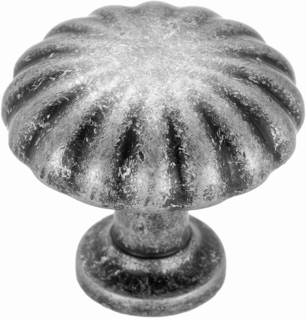 BEROSSA Antique Iron Cabinet Knobs Vintage Iron Drawer Knobs, 10 Pack 1-1/4 Inch, 2510 Single Hole Cabinet Pulls for Kitchen Cabinets Drawers Bedroom Dresser Cupboard Bathroom Vanity