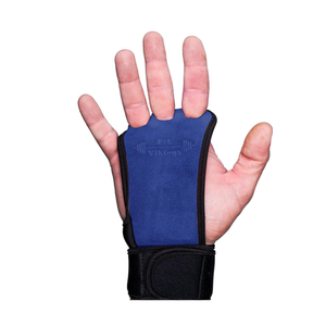 Gymnastics Hand Grips - Gloves for Crossfit - Pull Up Grips - Non-Slip Leather Hand Grips for Men & Women - Gymnastics Gloves for Bars - Ultimate Crossfit Hand Care, Protection from Tears & Blisters (Small, Blue - Suede Leather)