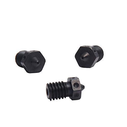 4pcs Hardened Steel Nozzles V6 Nozzle 0.4mm Compatible with V6 Hotend Prusa i3 MK3 MK3S Prusa mini Anycubic Mega 3D Printer Printing PEI PEEK or Carbon Fiber Filament (4x0.4mm)