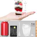 TOFLEN 50 Pack 5 oz Plastic Dessert Cups with High Lids for Party, Mini Dessert Cups with Spoons Dessert Shooter Cups for Yogurt Parfait, Appetizer, Pudding, Fruit and Ice Cream