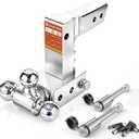 2" Adjustable Trailer Hitch Heavy Duty Tow Hitches 3 Ball Mounts Truck RV