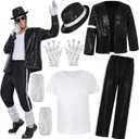 Men's Dance Star Costume for Men 80s 90s Pop Stage Outfits for Halloween Cosplay Party (XX-Large)